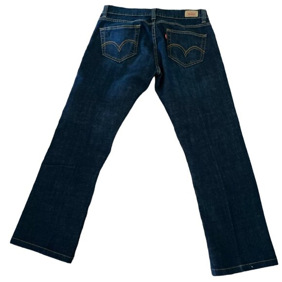 LEVI'S TILTED 504 JEANS STRAIGHT LEG BLUE STRETCH DARK WASH SIZE 9 LONG - Picture 2 of 6